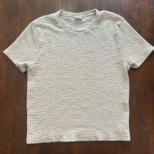 Abercrombie & Fitch Textured Beige Cropped Tee